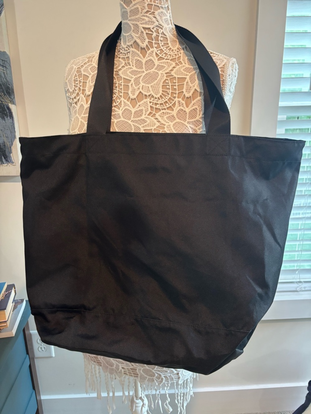 PINK Victoria's Secret Black Tote with Red Plaid LOVE PINK Logo - Picture 6 of 9